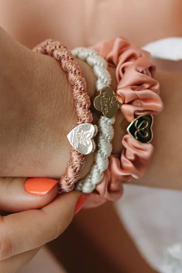 Woven Gold Heart Hair Tie