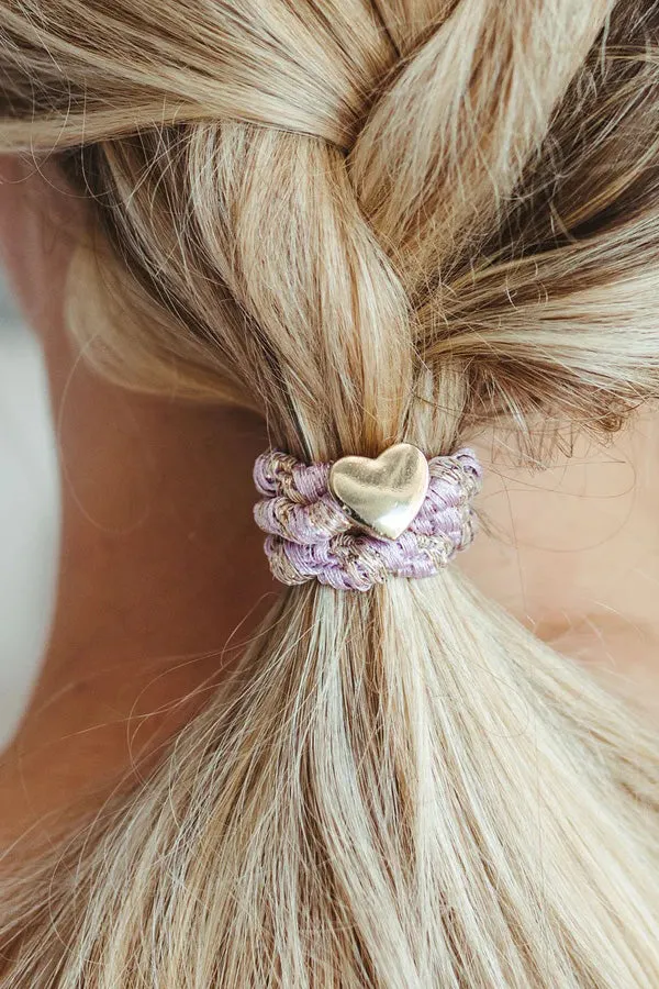 Woven Gold Heart Hair Tie