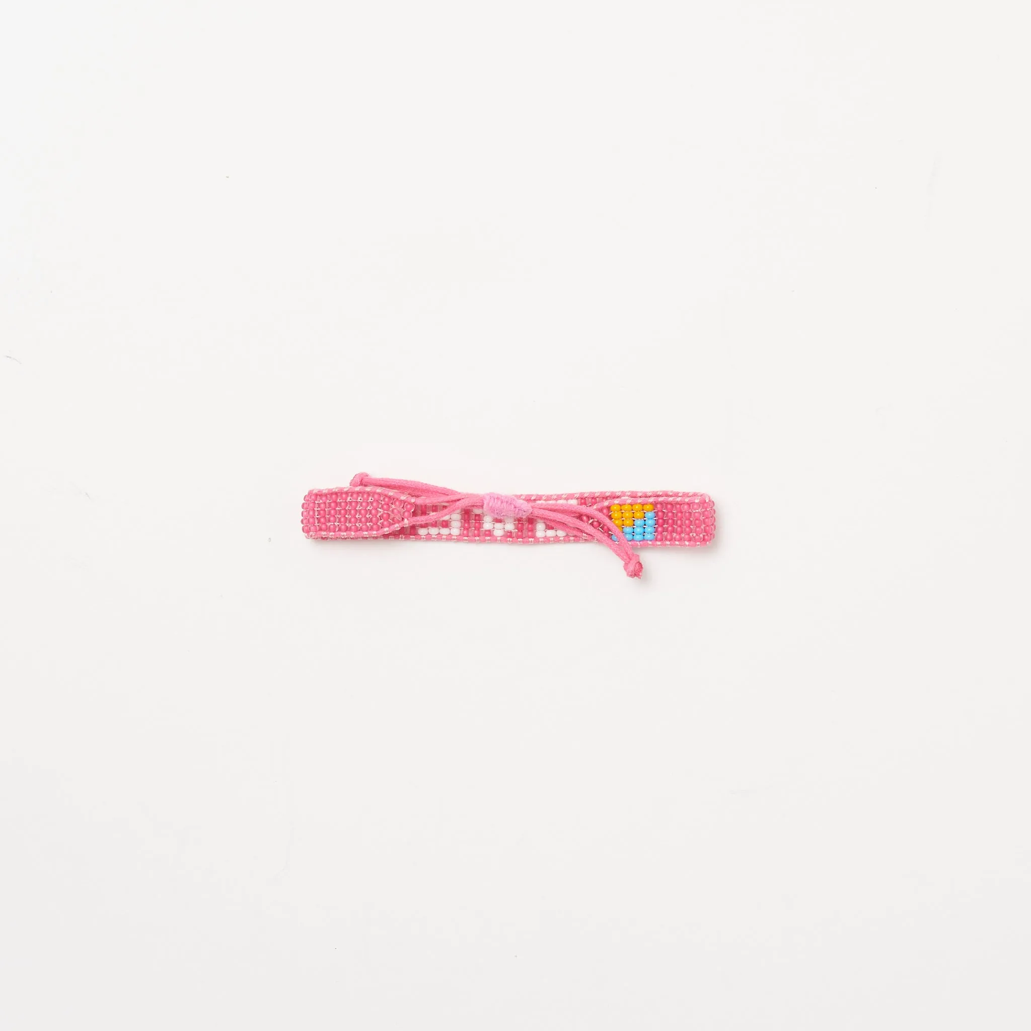 Woven LOVE Bracelet - Pink/White