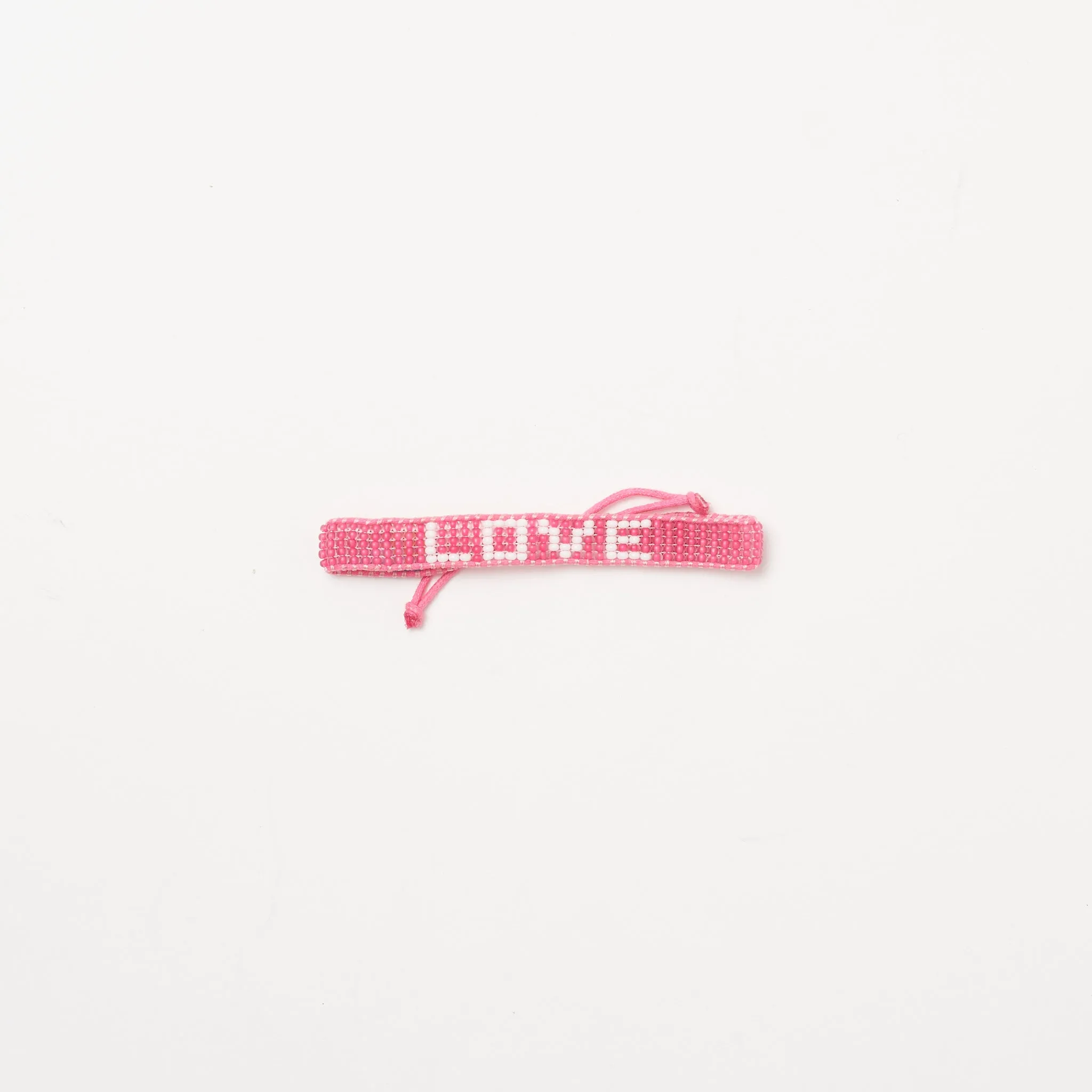 Woven LOVE Bracelet - Pink/White